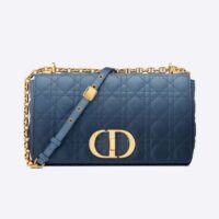 Dior Women Large Dior Caro Bag Lndigo Blue Gradient Cannage Lambskin