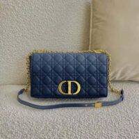 Dior Women Large Dior Caro Bag Lndigo Blue Gradient Cannage Lambskin (1)