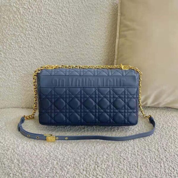 Dior Women Large Dior Caro Bag Lndigo Blue Gradient Cannage Lambskin (3)