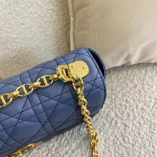 Dior Women Large Dior Caro Bag Lndigo Blue Gradient Cannage Lambskin (7)
