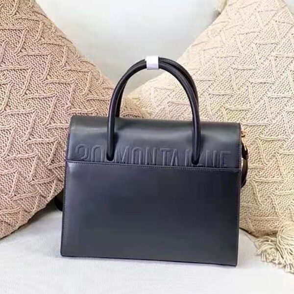 Dior Women Large ST Honoré Tote Black Box Calfskin (4)