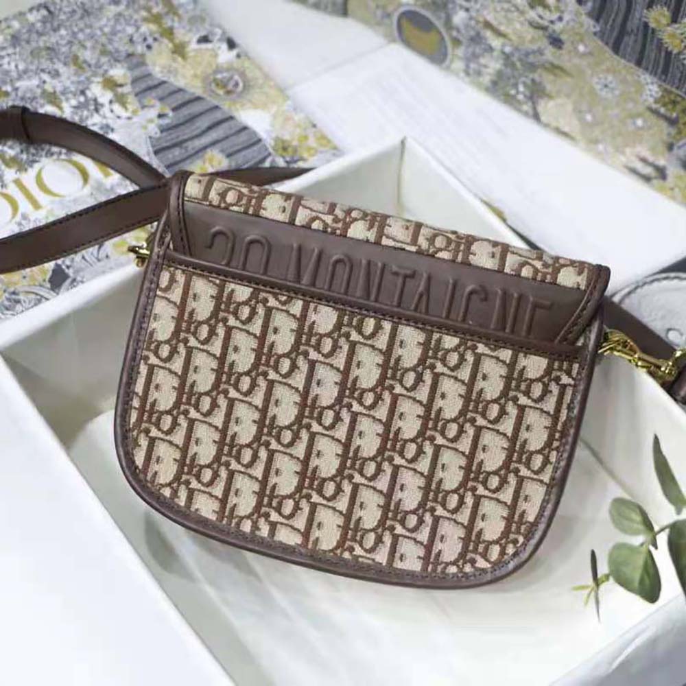 Dior Women Medium Dior Bobby Bag Brown Dior Oblique Jacquard