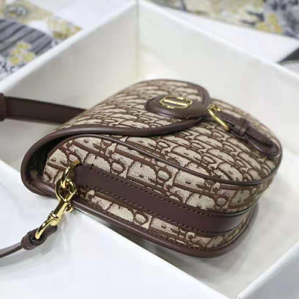 Dior Women Medium Dior Bobby Bag Brown Dior Oblique Jacquard