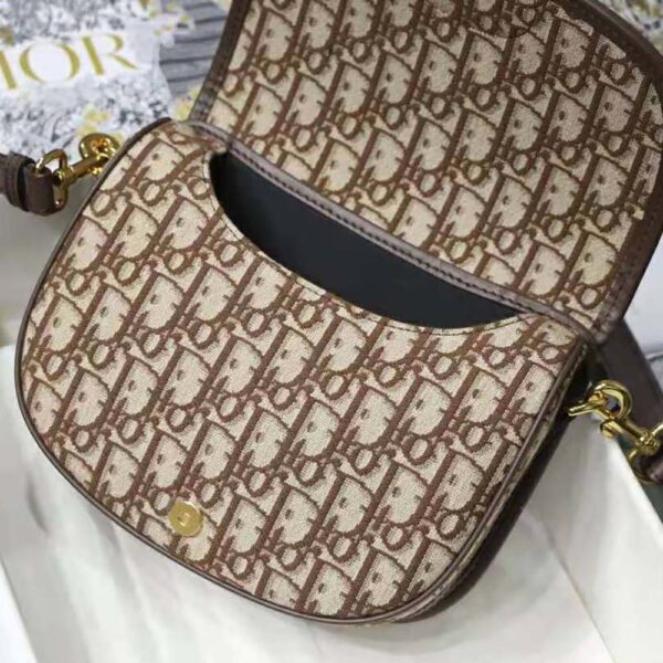 Dior Women Medium Dior Bobby Bag Brown Dior Oblique Jacquard (7)