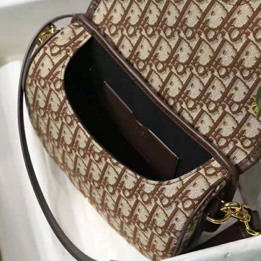 Dior Women Medium Dior Bobby Bag Brown Dior Oblique Jacquard