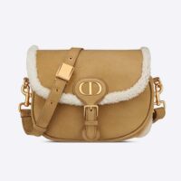 Dior Women Medium Dior Bobby Bag Camel-Colored Shearling (1)