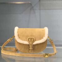 Dior Women Medium Dior Bobby Bag Camel-Colored Shearling (1)