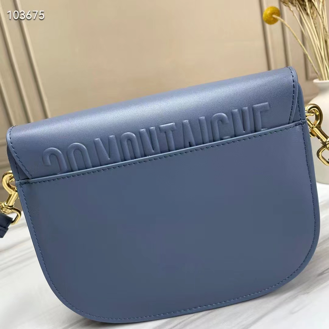 Christian Dior Bobby Flap Bag Leather Medium Blue 2330311