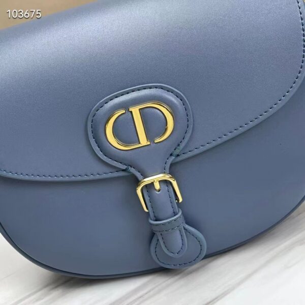 Dior Women Medium Dior Bobby Bag Denim Blue Box Calfskin Flap Closure (4)
