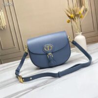 Dior Women Medium Dior Bobby Bag Denim Blue Box Calfskin Flap Closure (8)