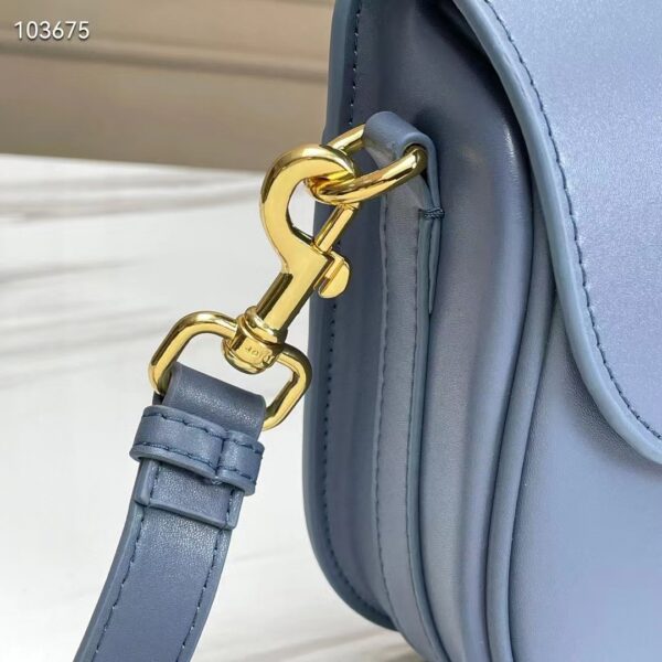 Dior Women Medium Dior Bobby Bag Denim Blue Box Calfskin Flap Closure (7)