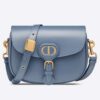 Dior Women Medium Dior Bobby Bag Denim Blue Box Calfskin Flap Closure
