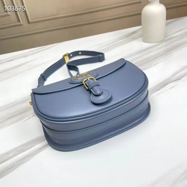 Dior Women Medium Dior Bobby Bag Denim Blue Box Calfskin Flap Closure (9)