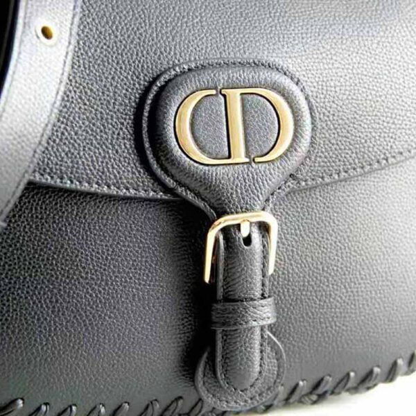 Dior Women Medium Dior Bobby Bag Grained Calfskin with Whipstitched Seams-black (9)