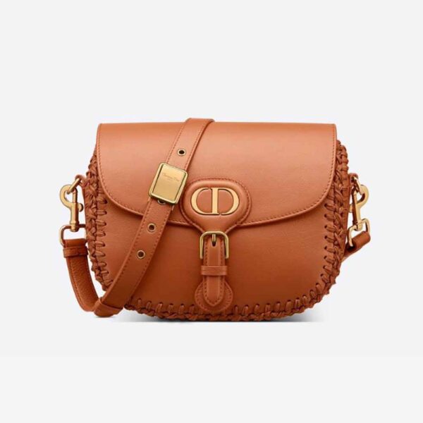 Dior Women Medium Dior Bobby Bag Grained Calfskin with Whipstitched Seams-brown (1)