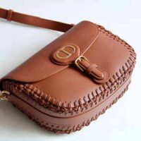 Dior Women Medium Dior Bobby Bag Grained Calfskin with Whipstitched Seams-brown (1)