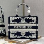 Dior Women Medium Dior Book Tote Blue Cornely-Effect Embroidered Calfskin - Image 2