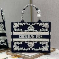 Dior Women Medium Dior Book Tote Blue Cornely-Effect Embroidered Calfskin (1)