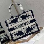 Dior Women Medium Dior Book Tote Blue Cornely-Effect Embroidered Calfskin - Image 3