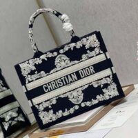 Dior Women Medium Dior Book Tote Blue Cornely-Effect Embroidered Calfskin (1)