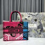 Dior Women Medium Dior Book Tote Bright Blue and Pink D-Jungle Pop Embroidery - Image 3