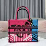 Dior Women Medium Dior Book Tote Bright Blue and Pink D-Jungle Pop Embroidery - Image 2