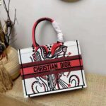 Dior Women Medium Dior Book Tote Latte Multicolor Cupidon Embroidery – Image 2