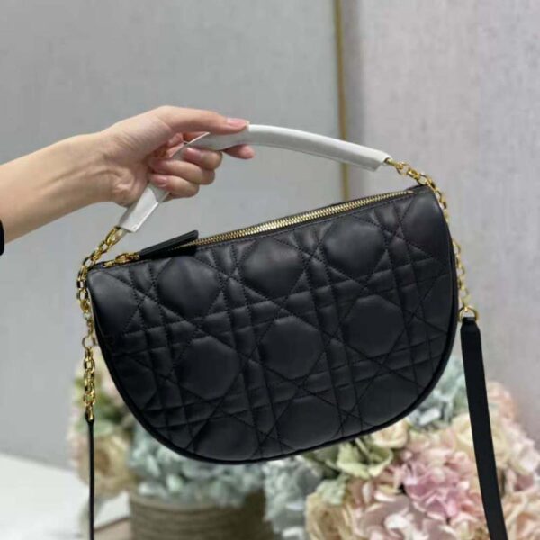 Dior Women Medium Dior Vibe Hobo Bag Black Cannage Lambskin (2)
