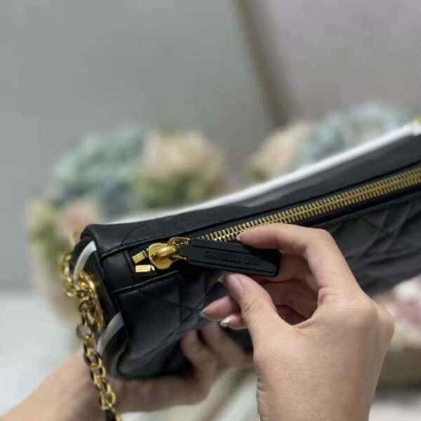 Dior Women Medium Dior Vibe Hobo Bag Black Cannage Lambskin (8)