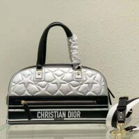 Dior Women Medium Dior Vibe Zip Bowling Bag Black and Silver Padded Dior etoile Calfskin (1)