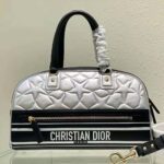 Dior Women Medium Dior Vibe Zip Bowling Bag Black and Silver Padded Dior Etoile Calfskin - Image 3