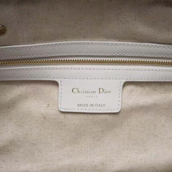 Dior Women Medium Dior Vibe Zip Bowling Bag White Smooth Calfskin (10)