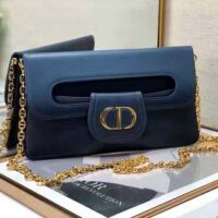 Dior Women Medium Diordouble Bag Lndigo Blue Gradient Calfskin (1)