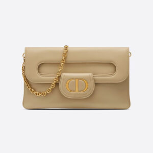 Dior Women Medium Diordouble Bag Smooth Calfskin-Beige