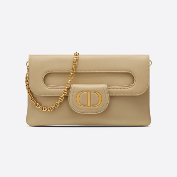 Dior Women Medium Diordouble Bag Smooth Calfskin-beige (1)