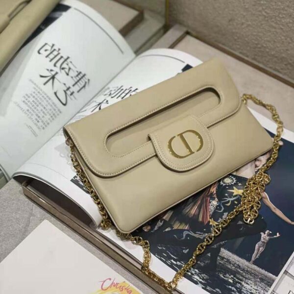 Dior Women Medium Diordouble Bag Smooth Calfskin-beige (3)