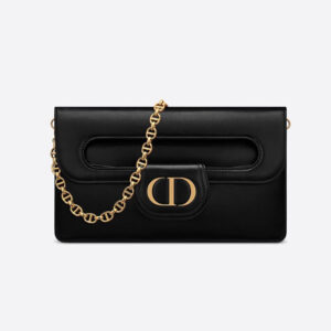 Dior Women Medium Diordouble Bag Smooth Calfskin-Black