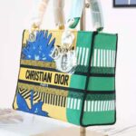 Dior Women Medium Lady D-lite Bag Bright Yellow and Green D-Flower Pop Embroidery - Image 10