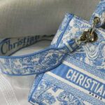 Dior Women Small Dior Book Tote Cornflower Blue Dior Oblique Embroidery - Image 7