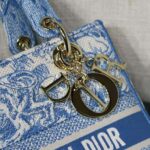 Dior Women Small Dior Book Tote Cornflower Blue Dior Oblique Embroidery - Image 9