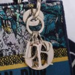 Dior Women Medium Lady D-lite Bag Latte Multicolor Dior Constellation Embroidery-Blue - immagine 7