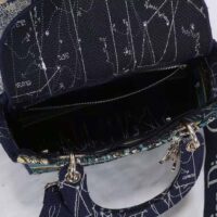 Dior Women Medium Lady D-lite Bag Latte Multicolor Dior Constellation Embroidery-blue (1)