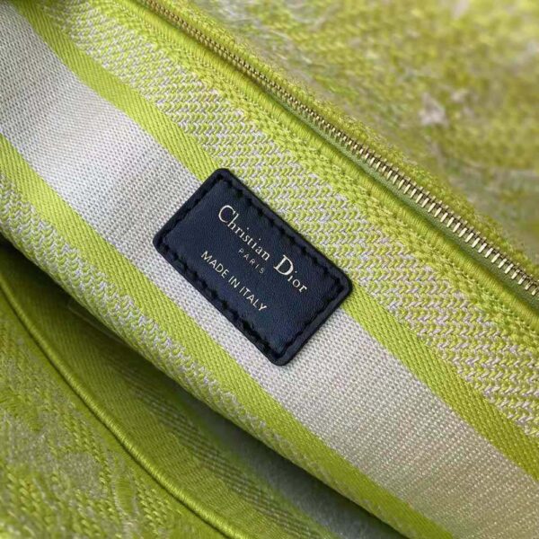 Dior Women Medium Lady D-lite Bag Lime Toile de Jouy Reverse Embroidery (10)