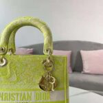 Dior Women Medium Lady D-lite Bag Lime Toile De Jouy Reverse Embroidery – Bild 8