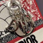 Dior Women Medium Lady D-lite Bag Red and White D-Royaume D Amour Embroidery - immagine 7