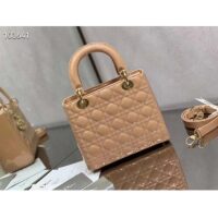 Dior Women Medium Lady Dior Bag Rose Des Vents Patent Cannage Calfskin (5)