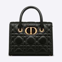 Dior Women Medium ST Honore Tote Black Macrocannage Lambskin (1)