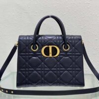 Dior Women Medium ST Honore Tote Black Macrocannage Lambskin (1)