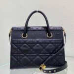 Dior Women Medium ST Honore Tote Black Macrocannage Lambskin – Bild 4
