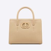 Dior Women Medium ST Honore Tote Latte Grained Calfskin-Sandy